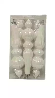 Набор новогодних украшений «Капля», 6 шт, белый